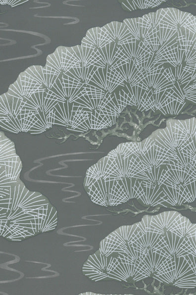 Little Greene's Pines Wallpaper in Silver Pine
