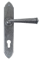 From The Anvil's Pewter Patina Gothic Lever Espag. Lock Set