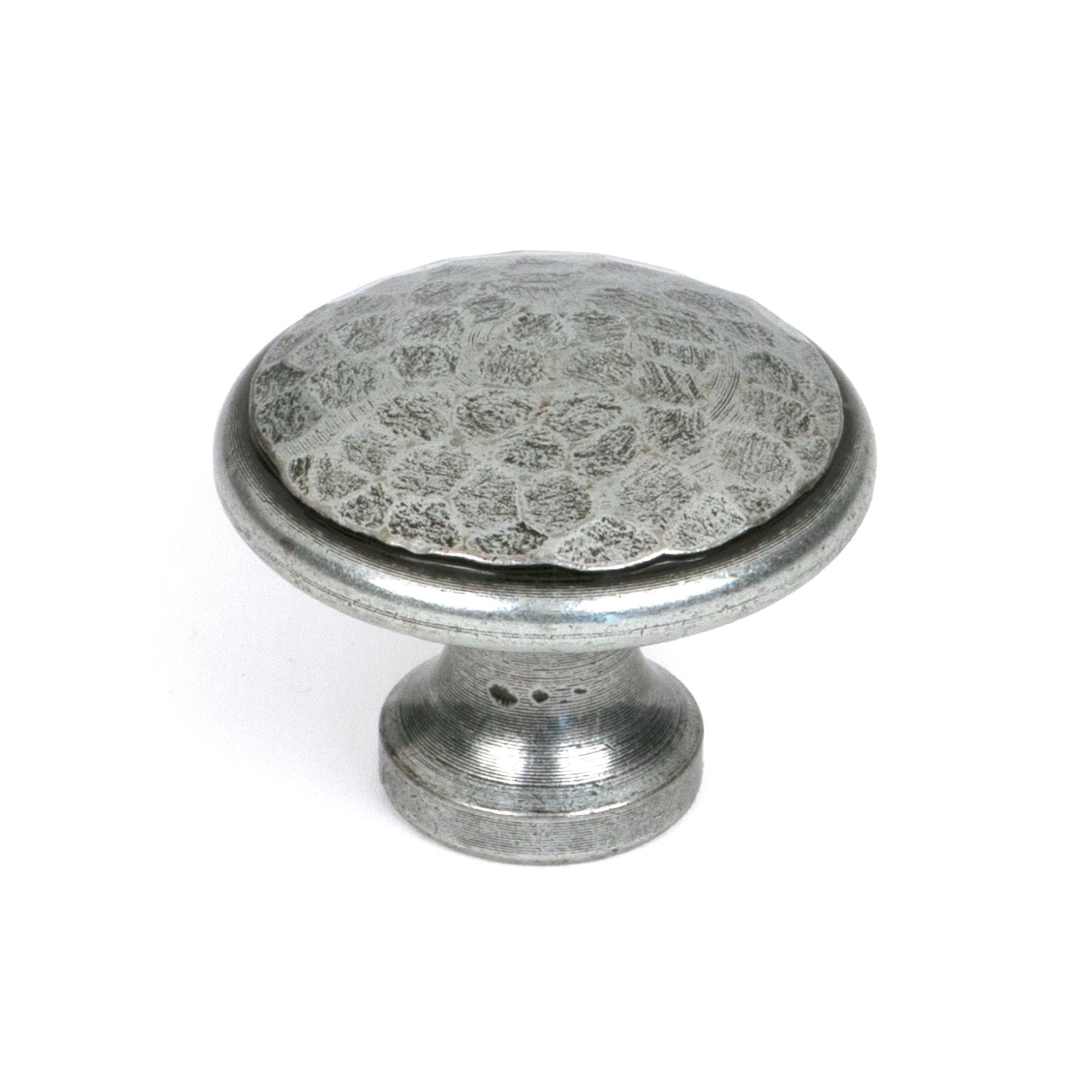 From The Anvil's Pewter Patina Hammered Cabinet Knob
