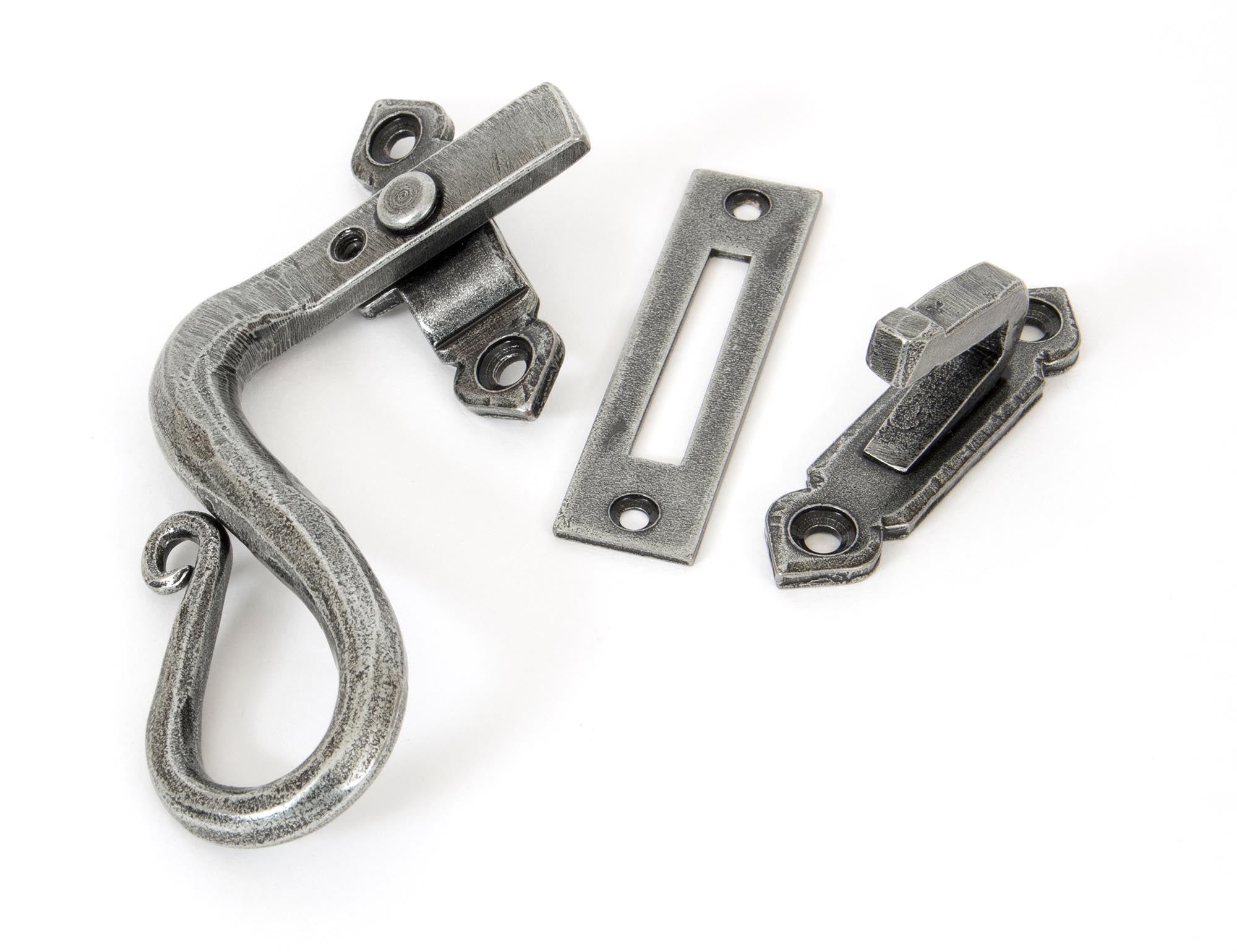 From The Anvil's Pewter Patina Locking Shepherds Crook Fastener