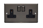 From The Anvil's Black Nickel 13 Amp Switched Socket