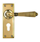 From The Anvil's Aged Brass Hinton Lever Euro Lock Set