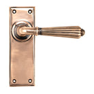 From The Anvil's Polished Bronze Hinton Lever Latch Set