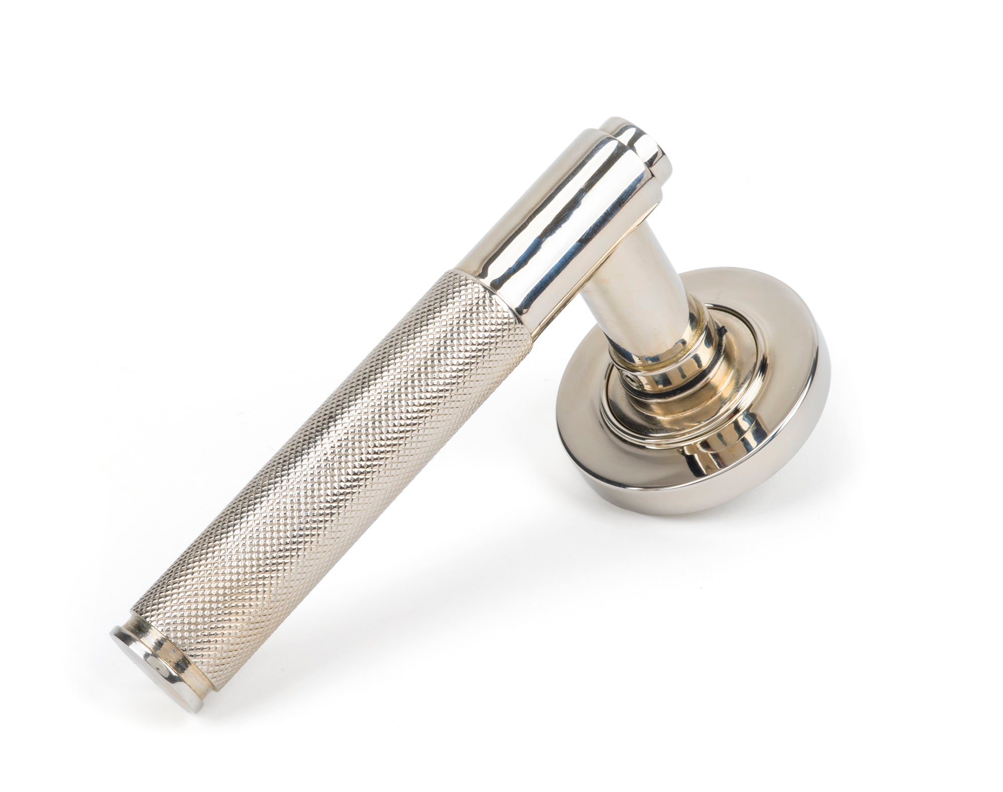 From The Anvil's Polished Nickel Brompton Lever on Rose Set (Sprung)