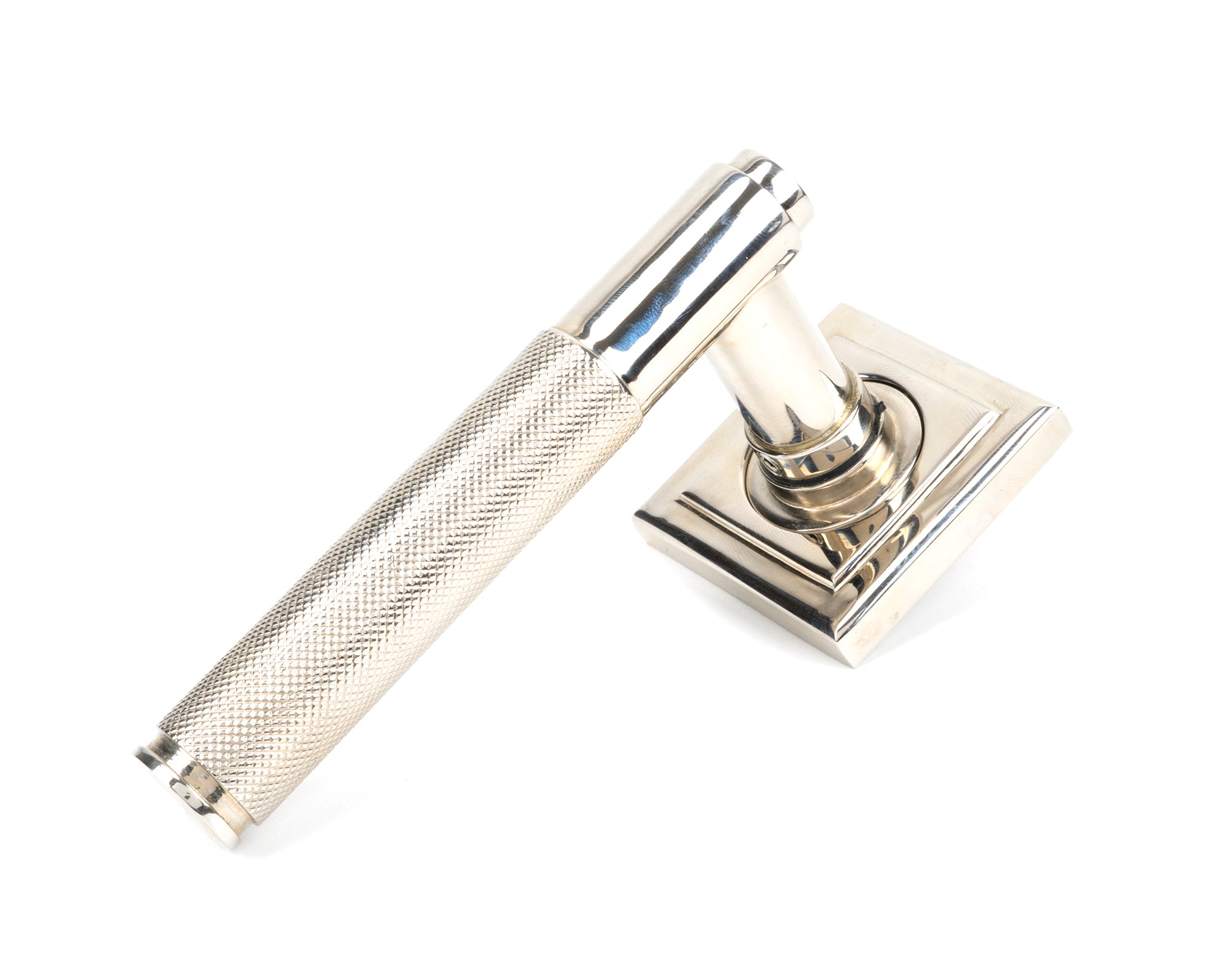 From The Anvil's Polished Nickel Brompton Lever on Rose Set (Sprung)