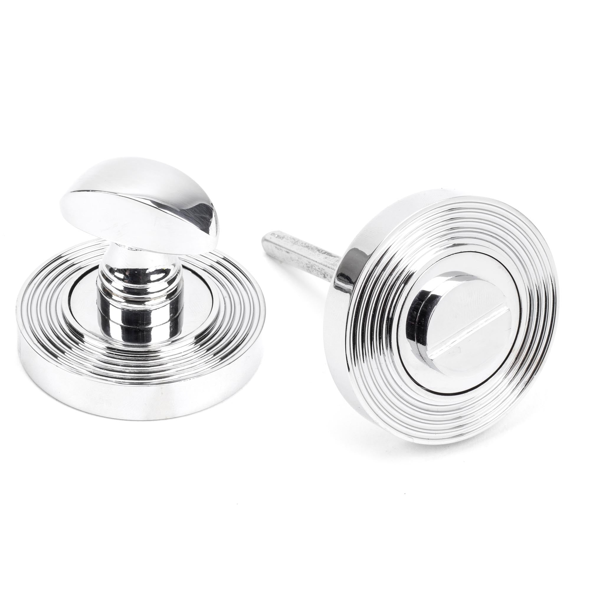 From The Anvil's Polished Chrome Round Thumbturn Set