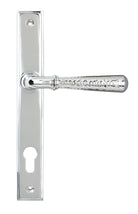 From The Anvil's Polished Chrome Hammered Newbury Slimline Espag. Lock Set
