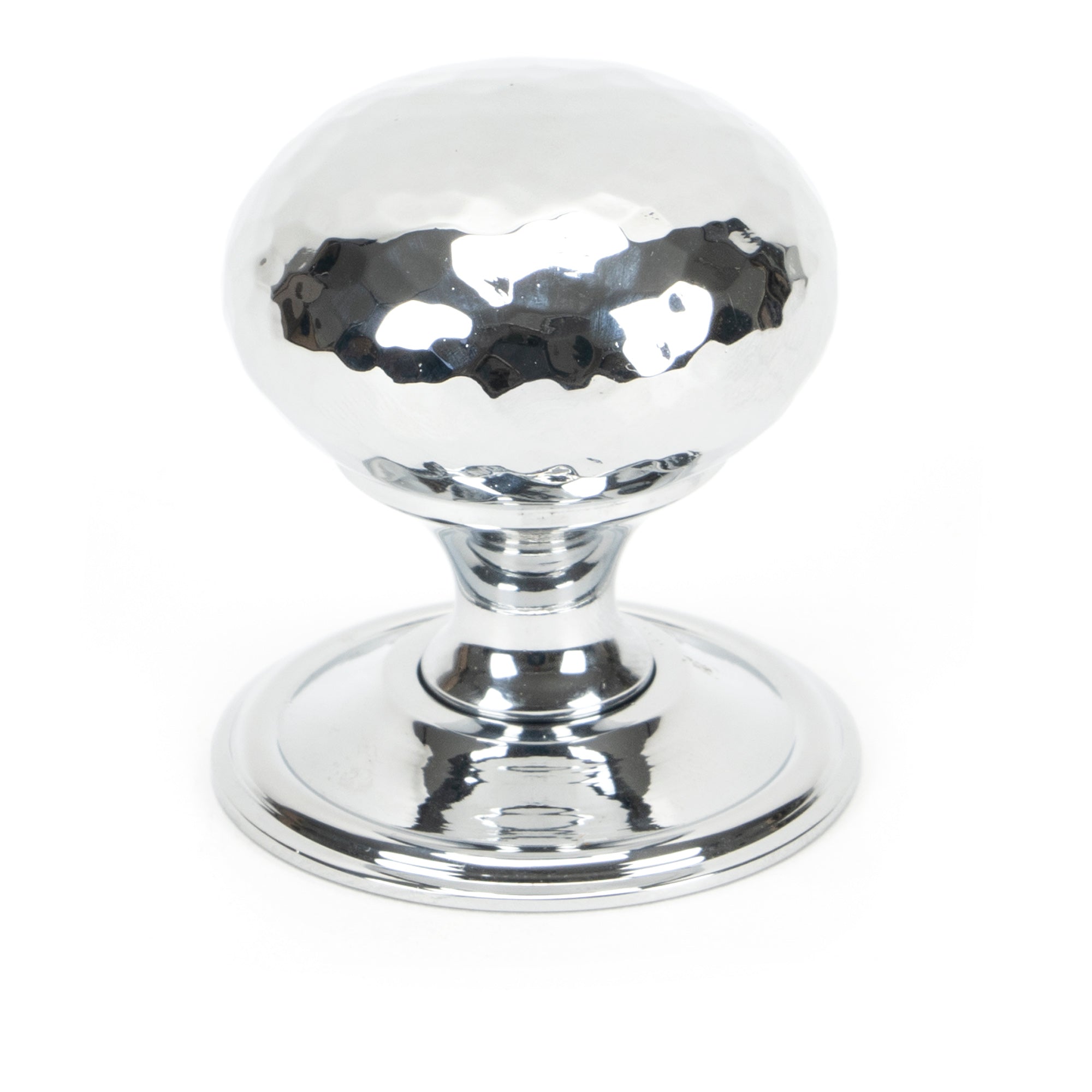 From The Anvil's Polished Chrome Hammered Mushroom Cabinet Knob