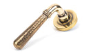 From The Anvil's Aged Brass Hammered Newbury Lever on Rose Set (Sprung)