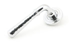 From The Anvil's Polished Chrome Hammered Newbury Lever on Rose Set (Sprung)