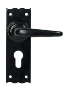 From The Anvil's Black Oak Lever Euro Lock Set