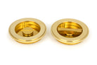 From The Anvil's Polished Brass Art Deco Round Pull - Privacy Set