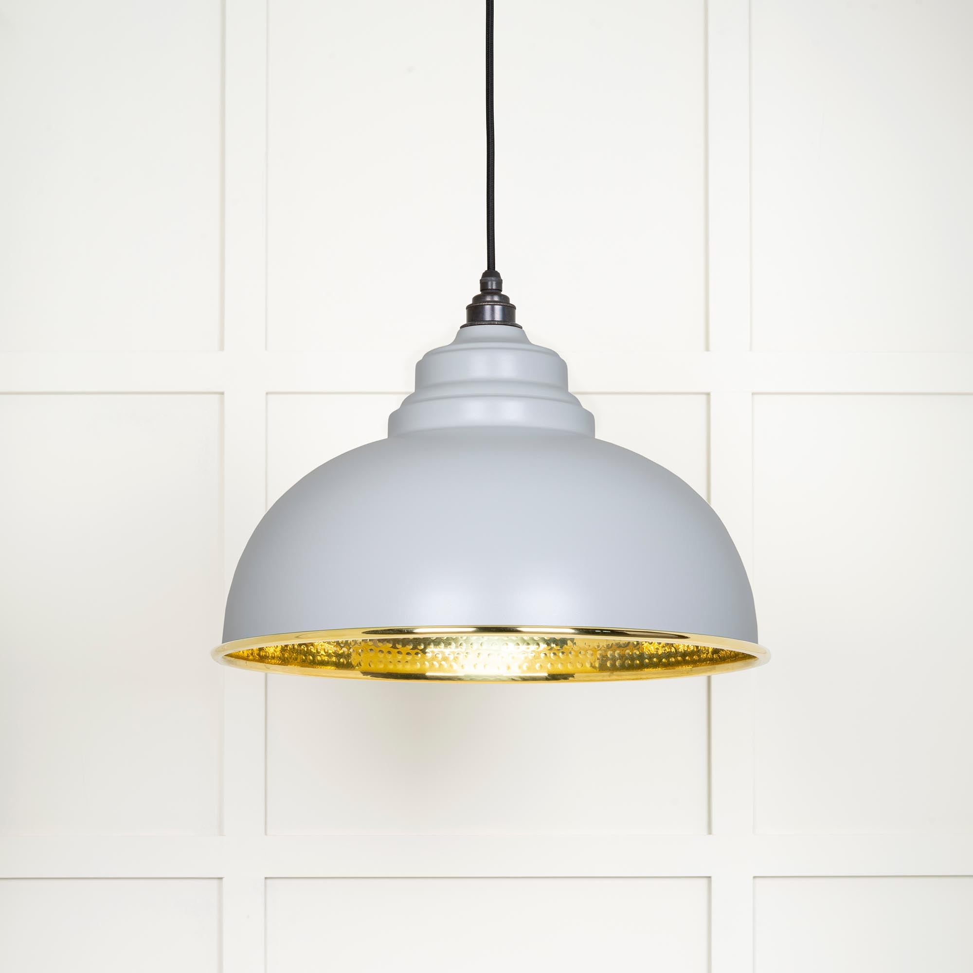 From The Anvil's Hammered Brass Hammered Brass Harborne Pendant