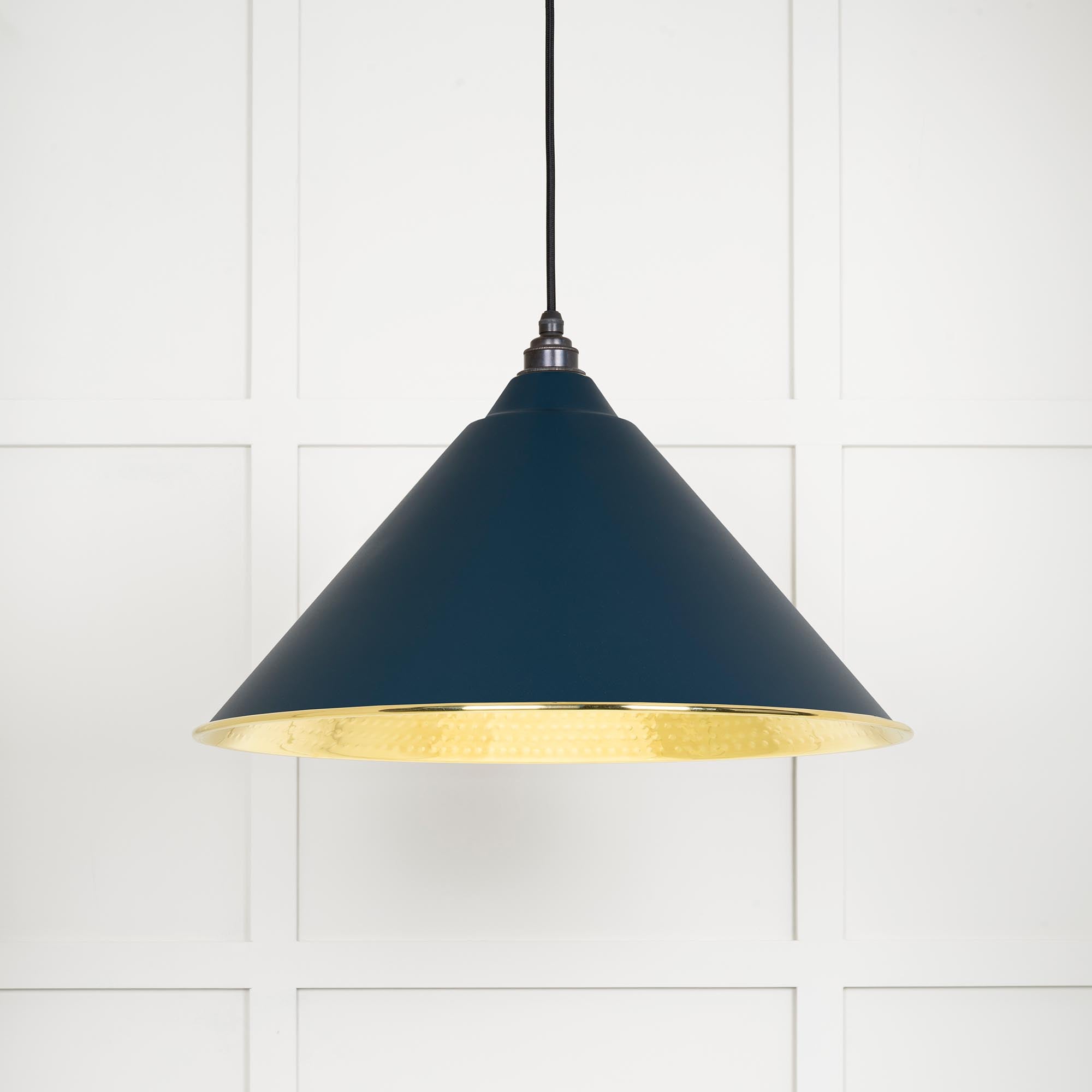 From The Anvil's Hammered Brass Hammered Brass Hockley Pendant