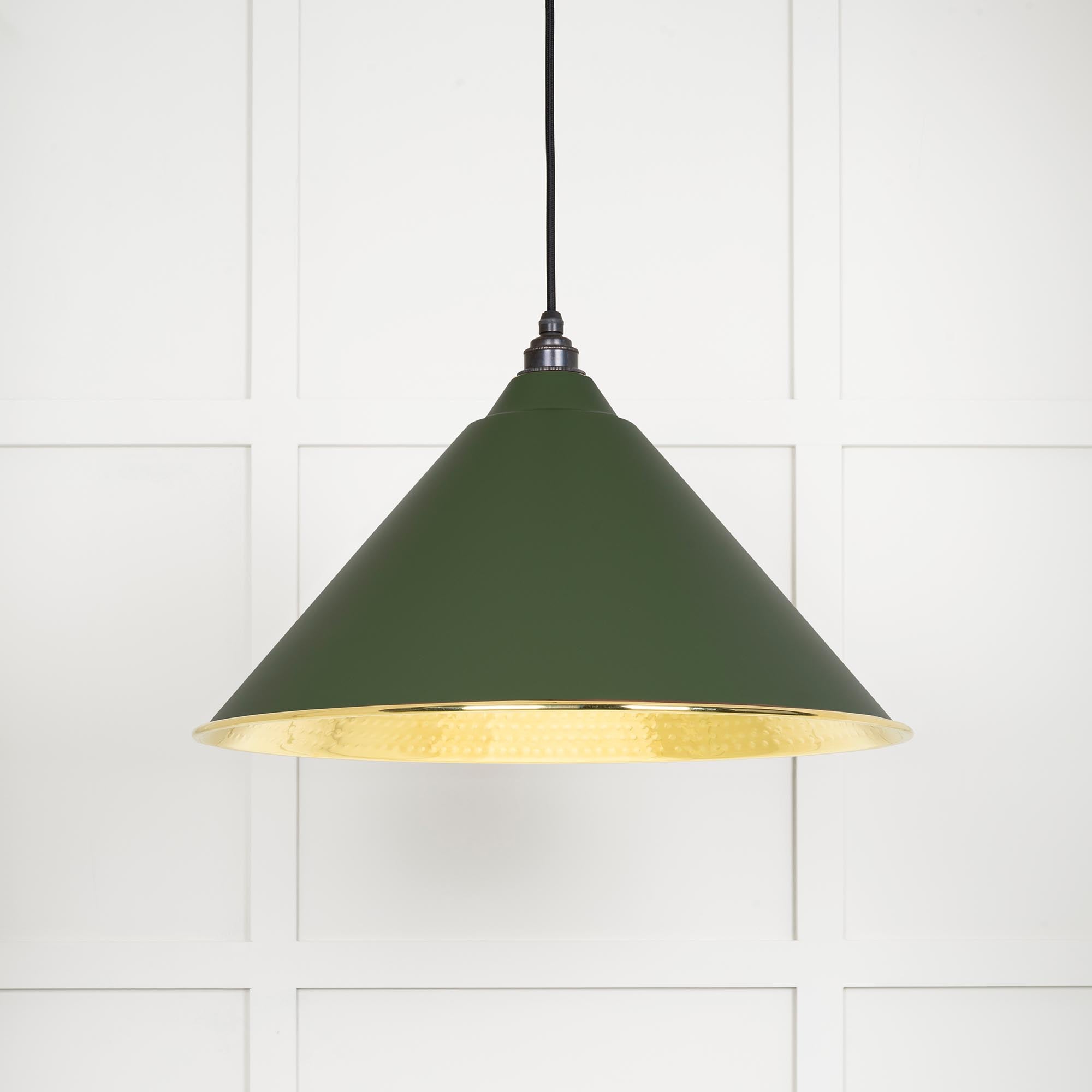From The Anvil's Hammered Brass Hammered Brass Hockley Pendant