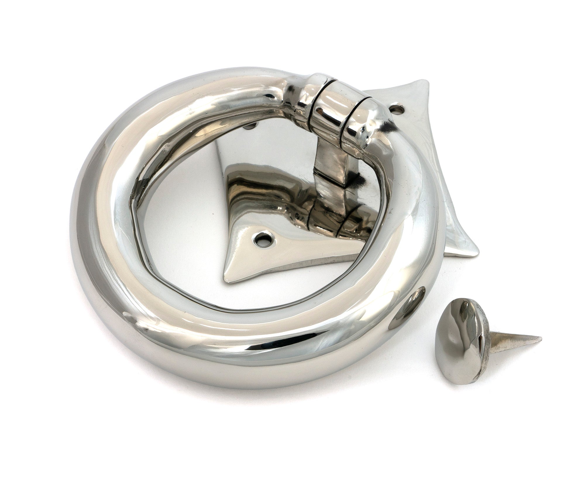 From The Anvil's Polished Marine SS (316) Ring Door Knocker
