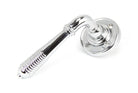 From The Anvil's Polished Chrome Reeded Lever on Rose Set
