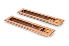 From The Anvil's Polished Bronze Art Deco Rectangular Pull - Privacy Set