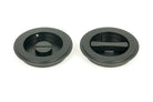 From The Anvil's Matt Black Art Deco Round Pull - Privacy Set