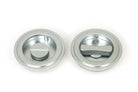 From The Anvil's Satin Chrome Art Deco Round Pull - Privacy Set