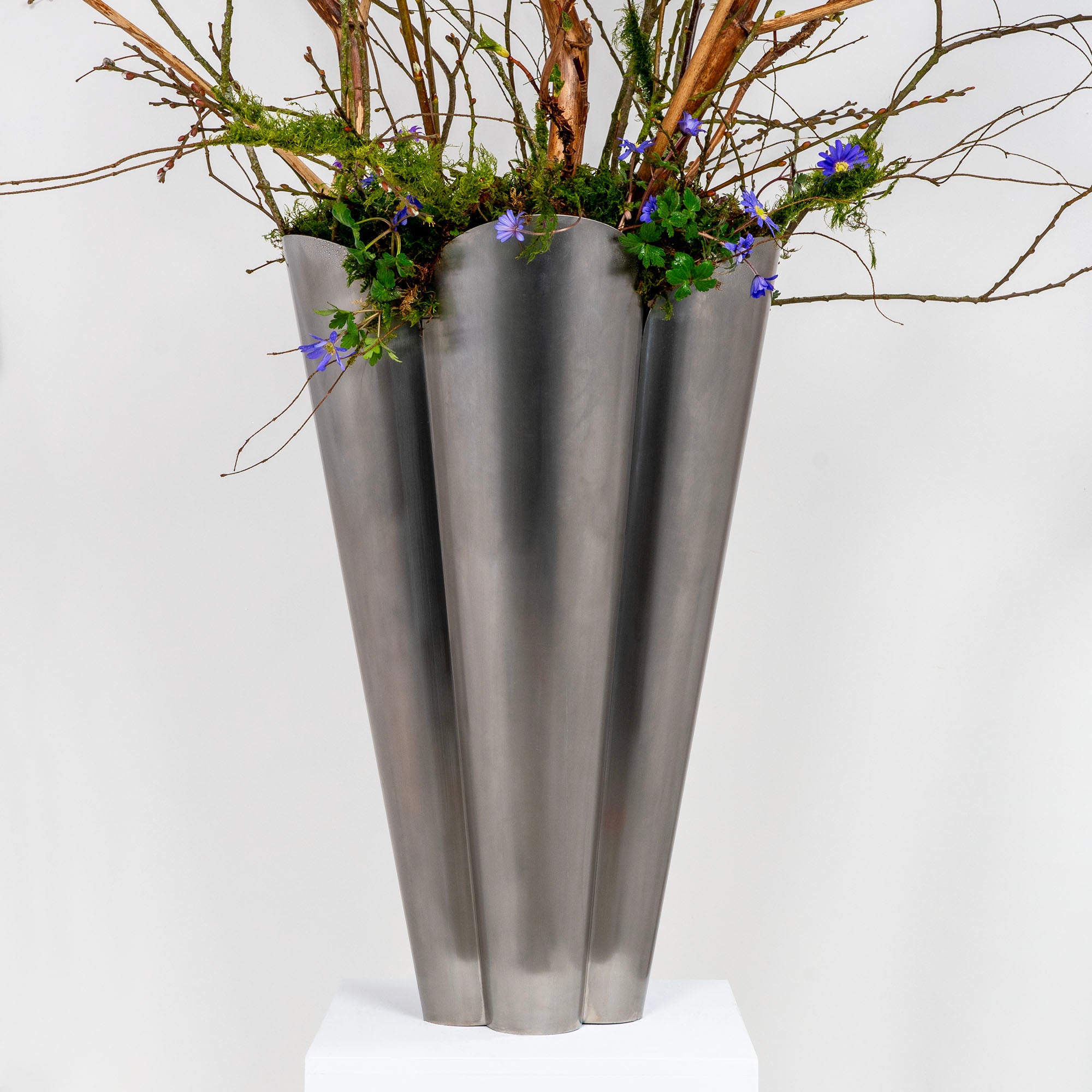 From The Anvil's Satin Marine SS (316) Stainless Steel Flora Plant Pot