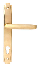 From The Anvil's Polished Brass Art Deco Slimline Lever Espag. Lock Set