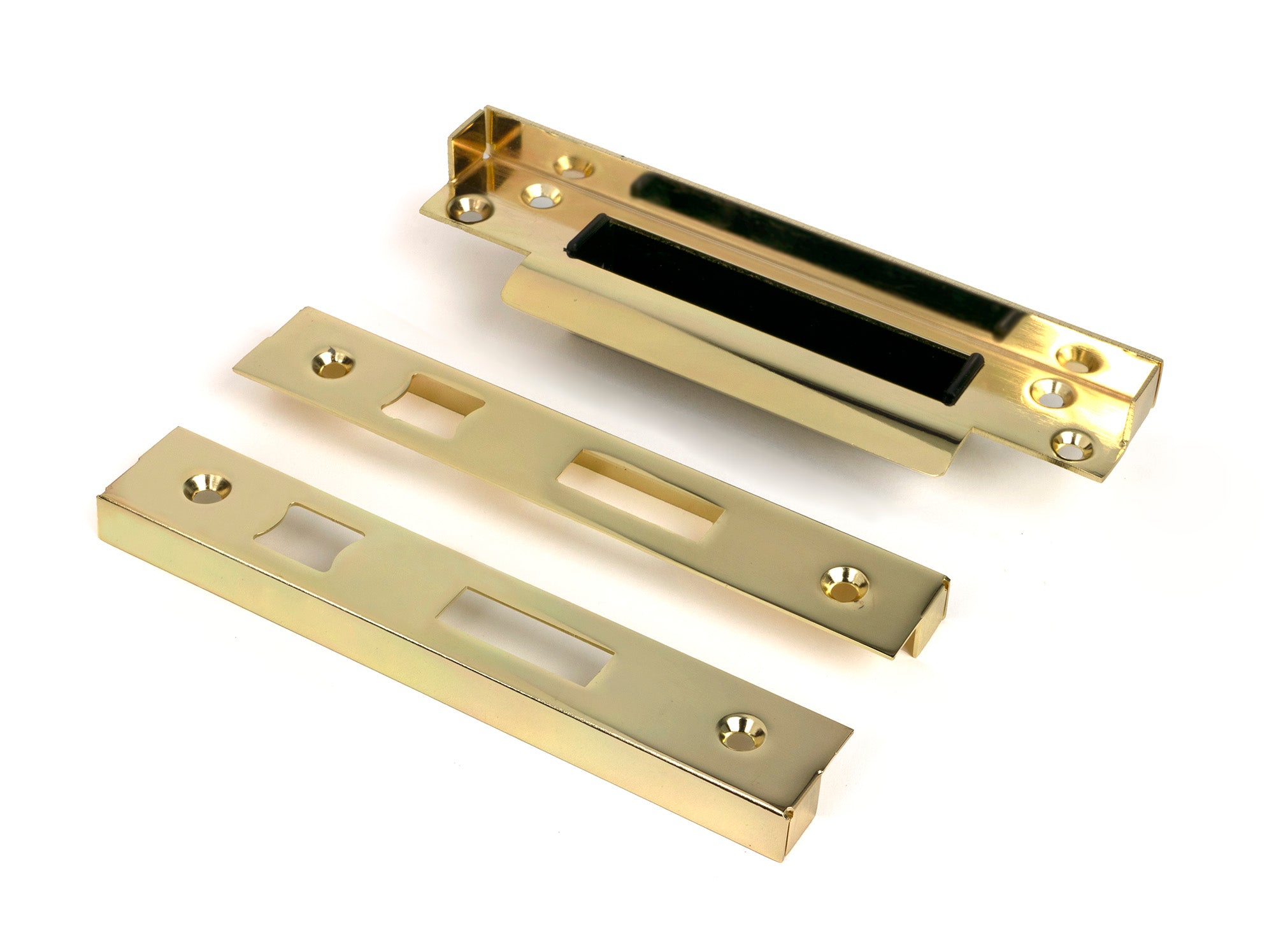 From The Anvil's Polished Brass ½" Rebate Kit for Euro Sash Lock