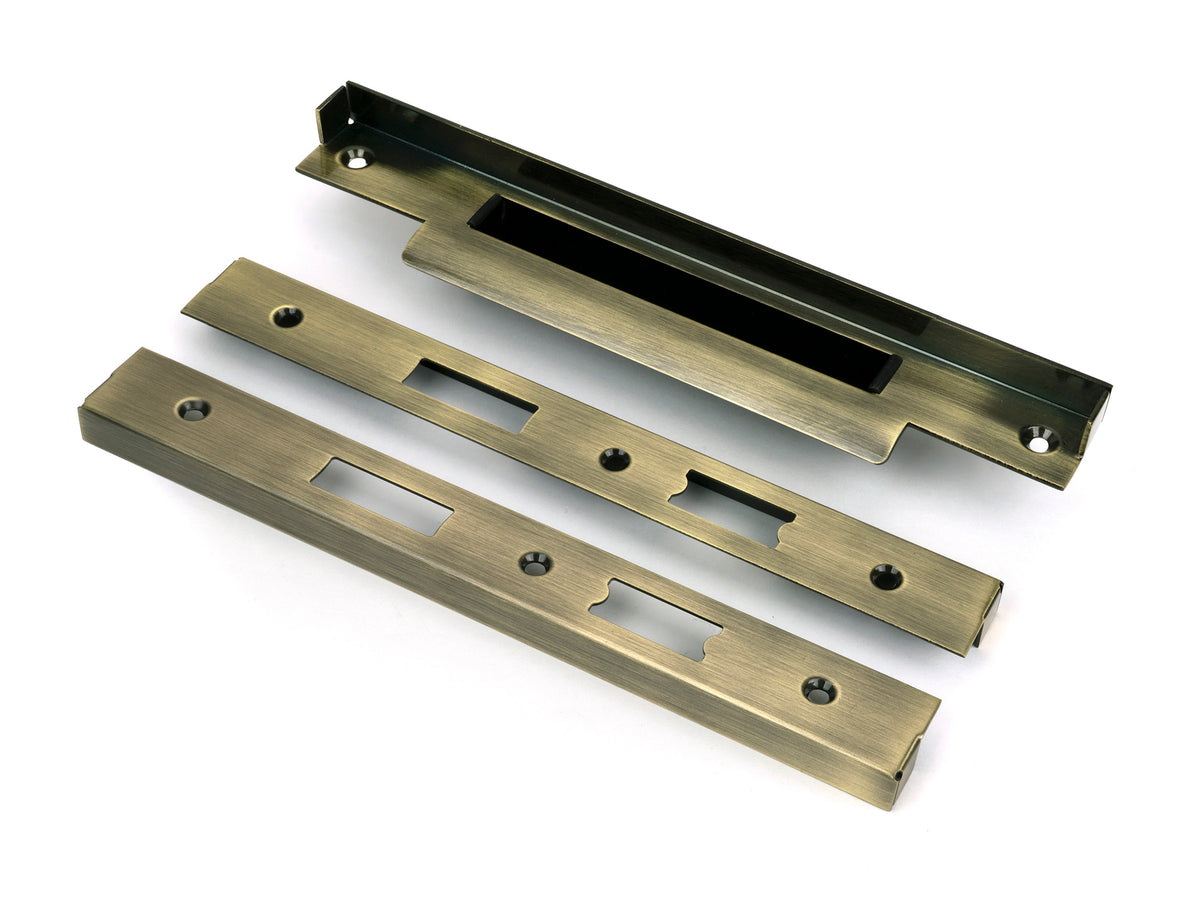 From The Anvil's Aged Brass ½" Rebate Kit for Euro Din Sash Lock