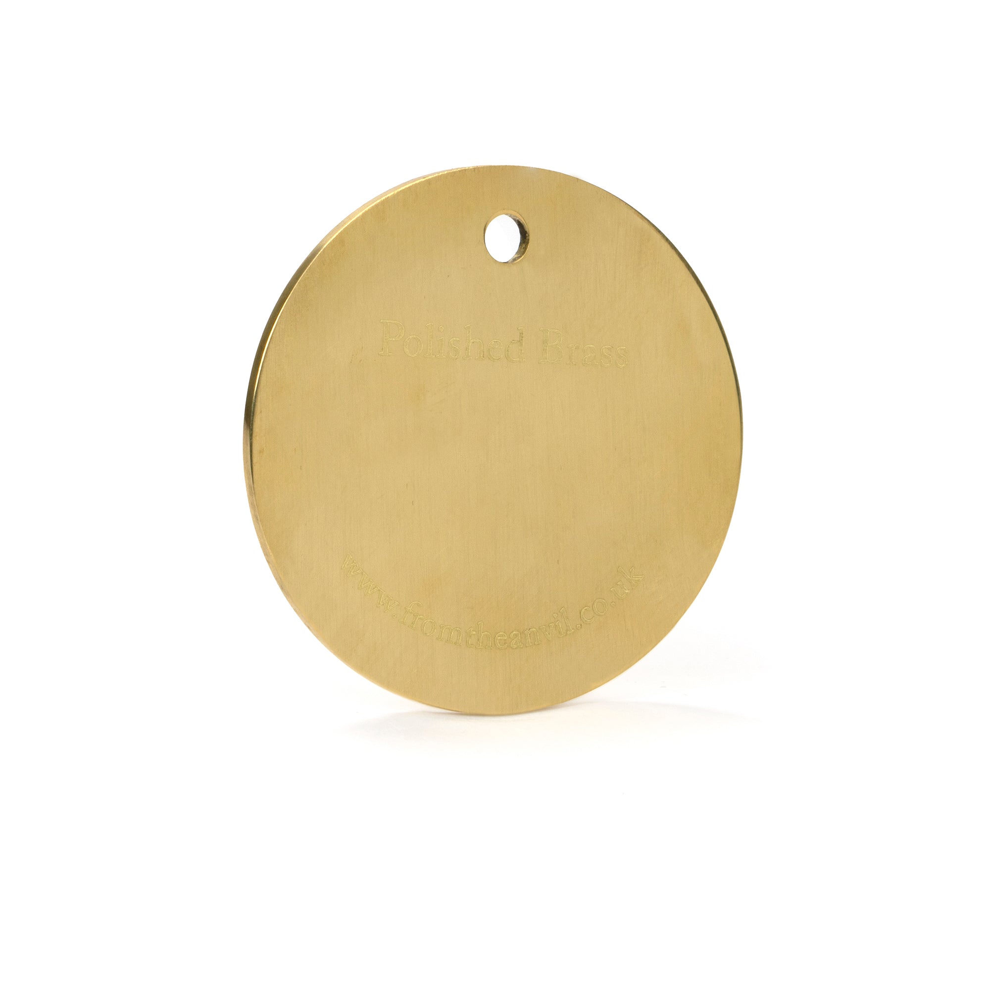 White background image of From The Anvil's Polished Brass finish swatch