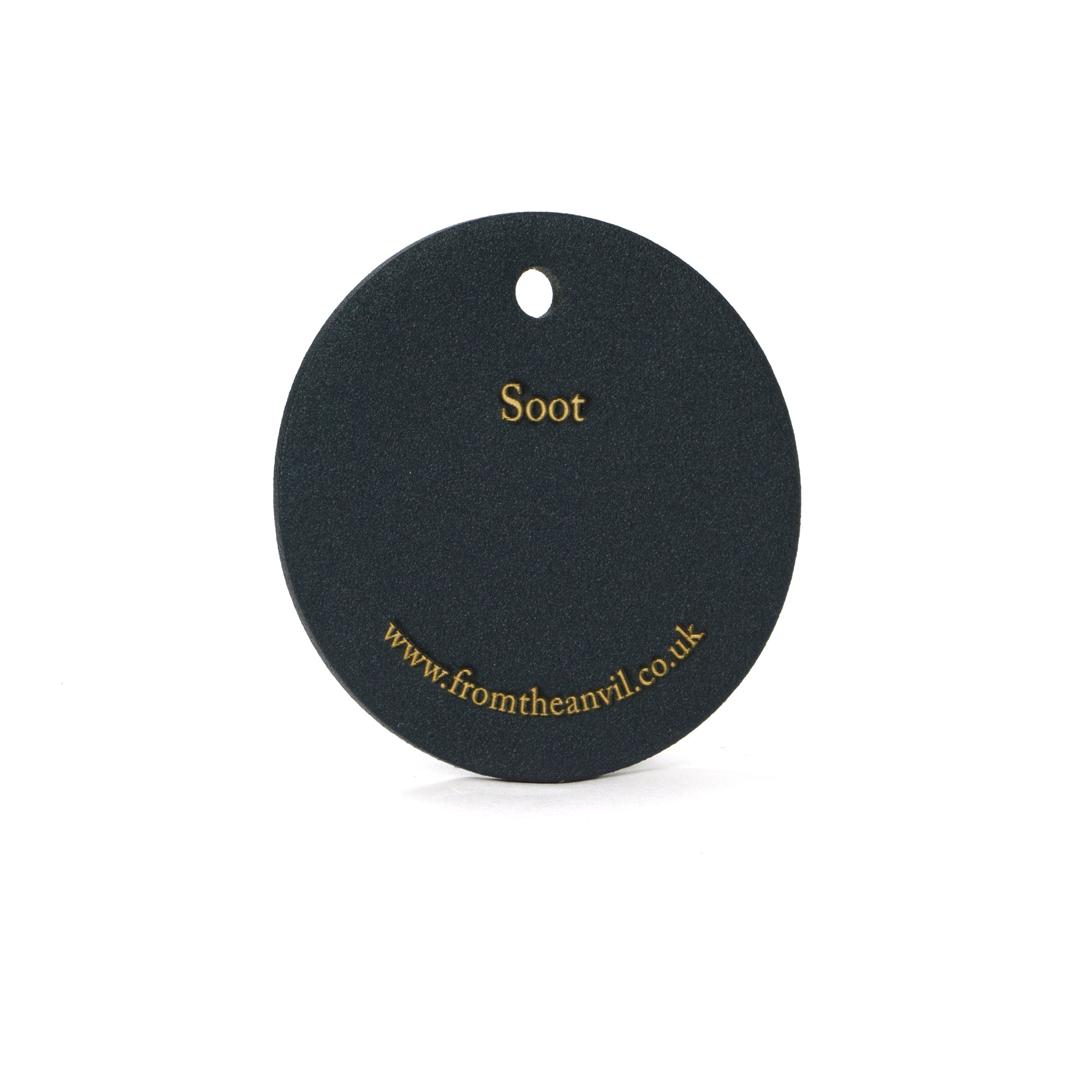 White background image of From The Anvil's Soot finish swatch