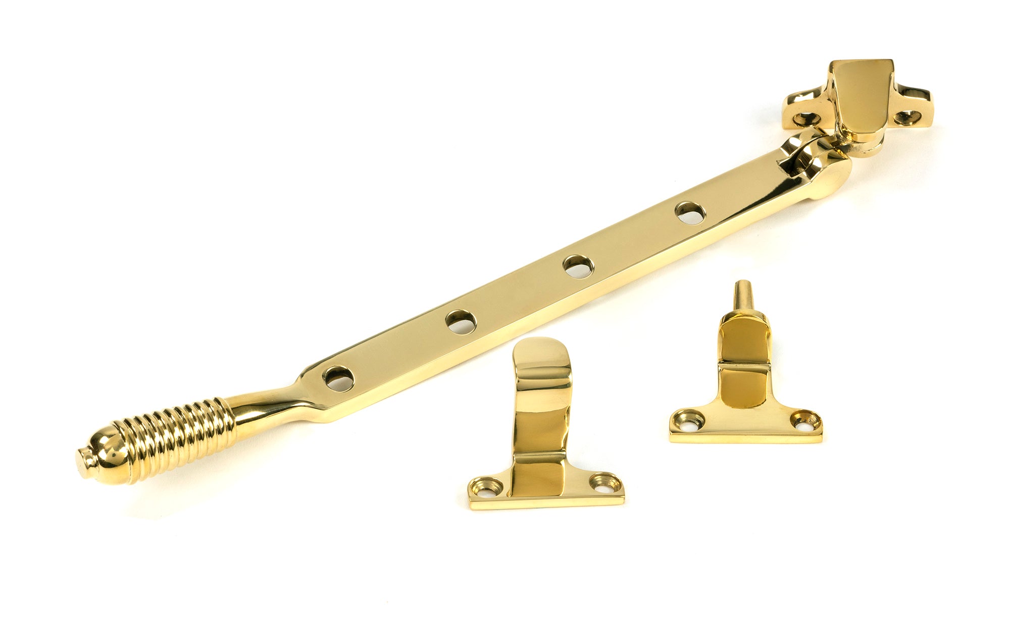 From The Anvil's Polished Brass Reeded Stay (Steel Window)