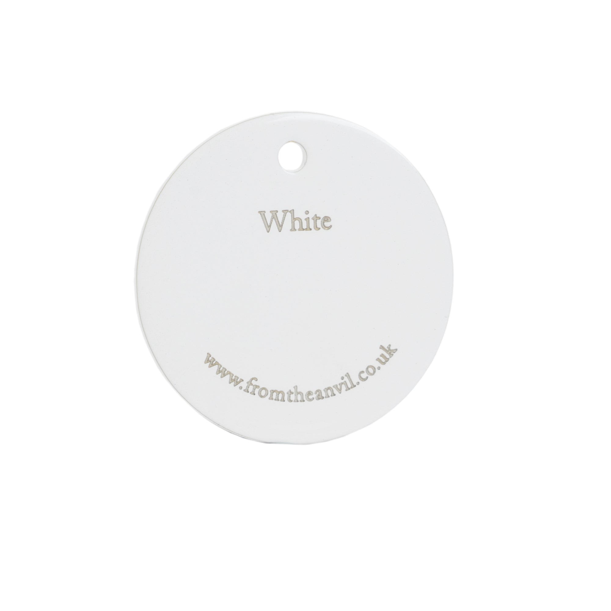 White background image of From The Anvil's White Gloss finish swatch