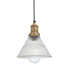 Image of Industville's Brooklyn Ribbed Glass Funnel Pendant 7"