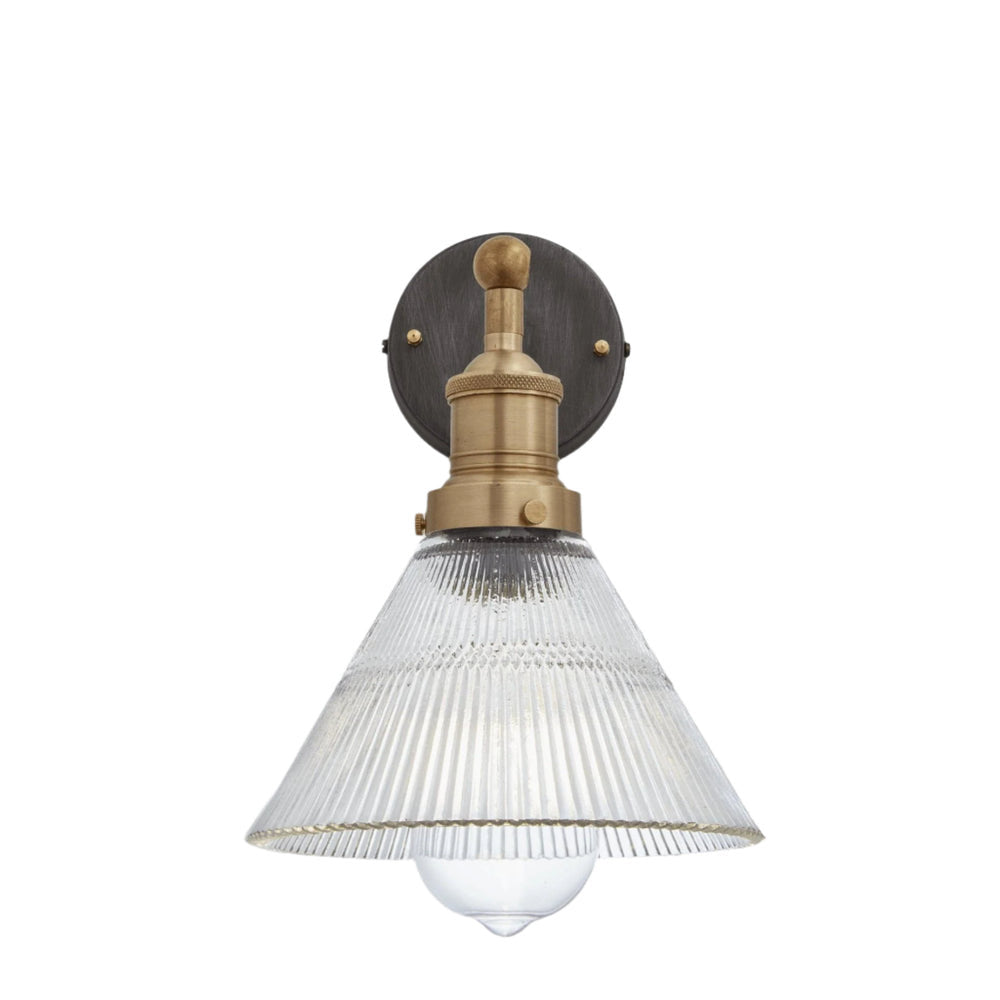 Image of Industville's Brooklyn Ribbed Glass Funnel Wall Light 7"