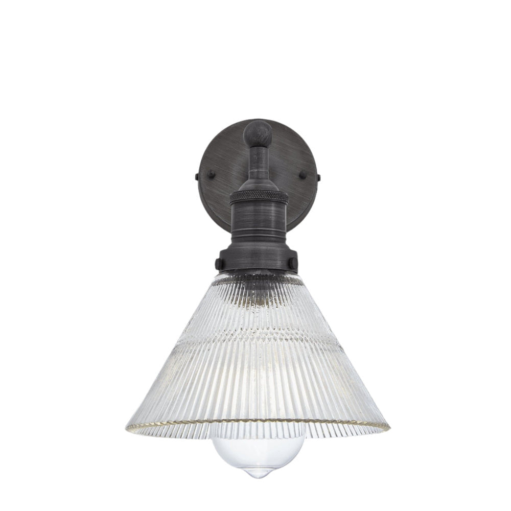 Image of Industville's Brooklyn Ribbed Glass Funnel Wall Light 7"
