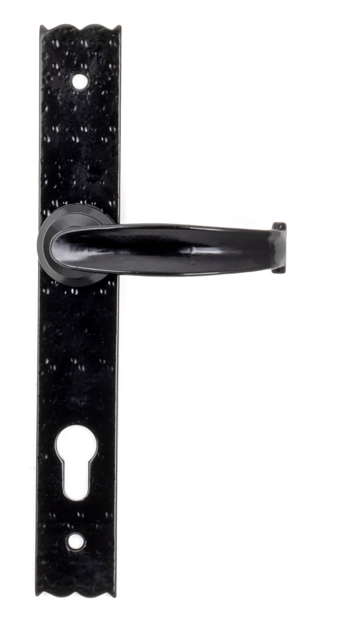From The Anvil's Black Cottage Lever Espag. Lock Set