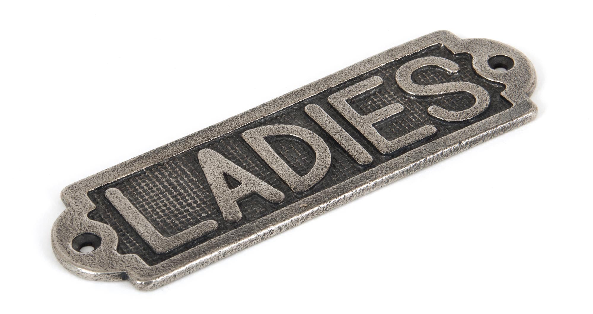From The Anvil's Antique Pewter Ladies Sign