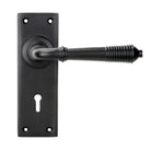 From The Anvil's Aged Bronze Reeded Lever Lock Set
