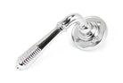 From The Anvil's Polished Chrome Reeded Lever on Rose Set