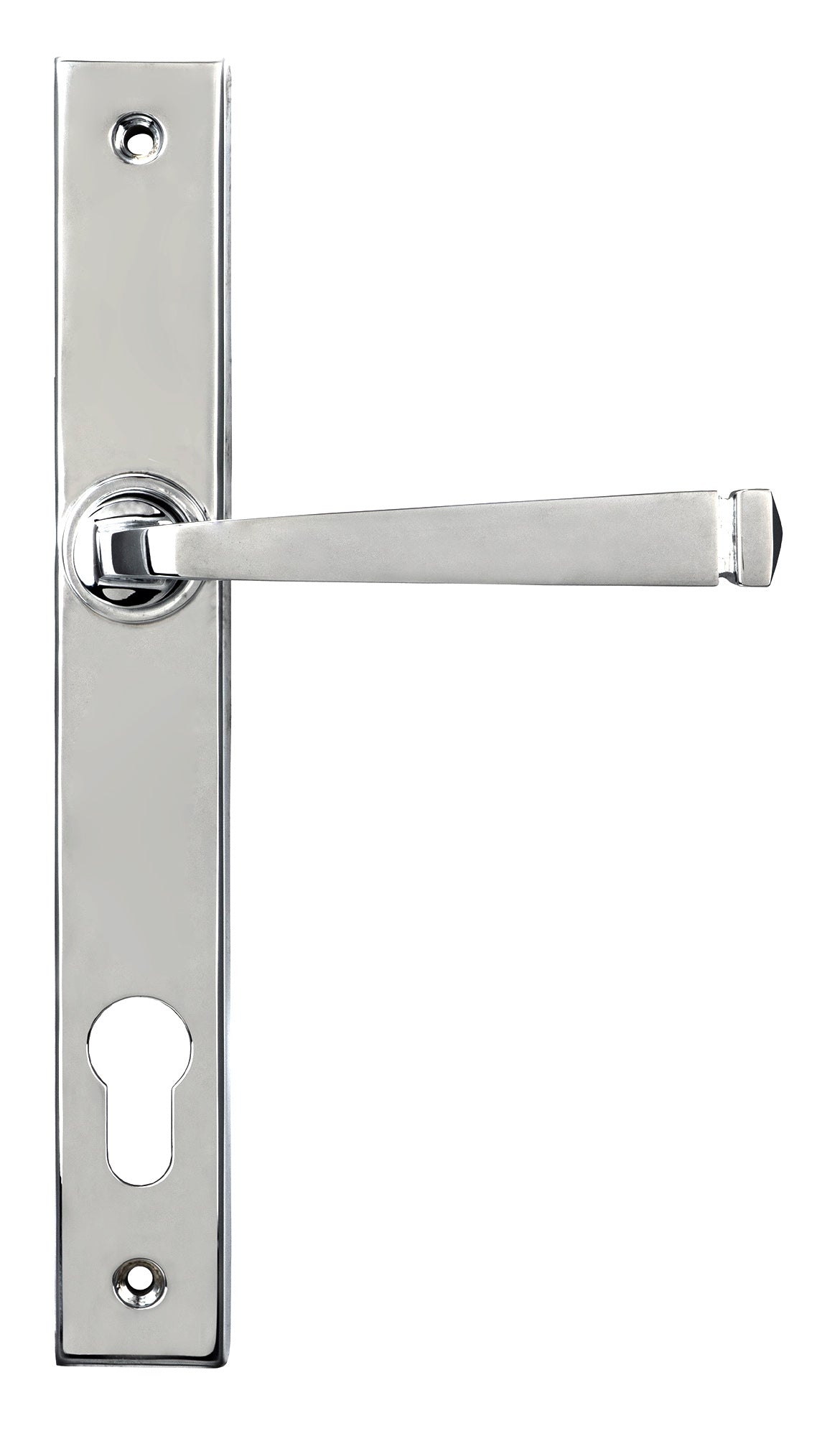 From The Anvil's Polished Chrome Avon Slimline Lever Espag. Lock Set