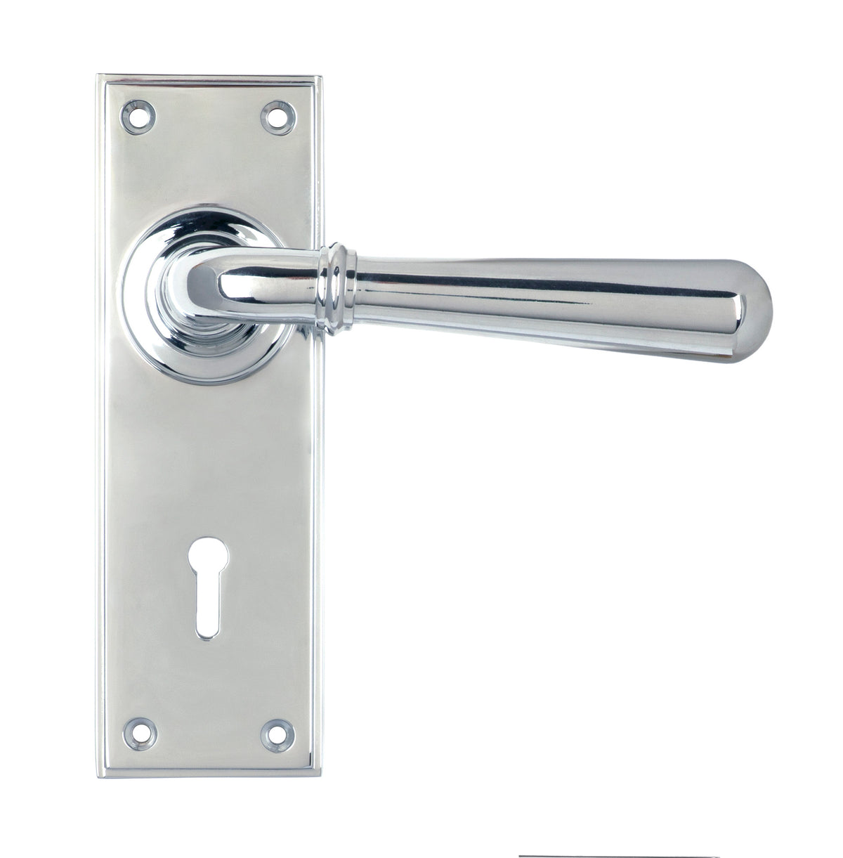 From The Anvil's Polished Chrome Newbury Lever Lock Set