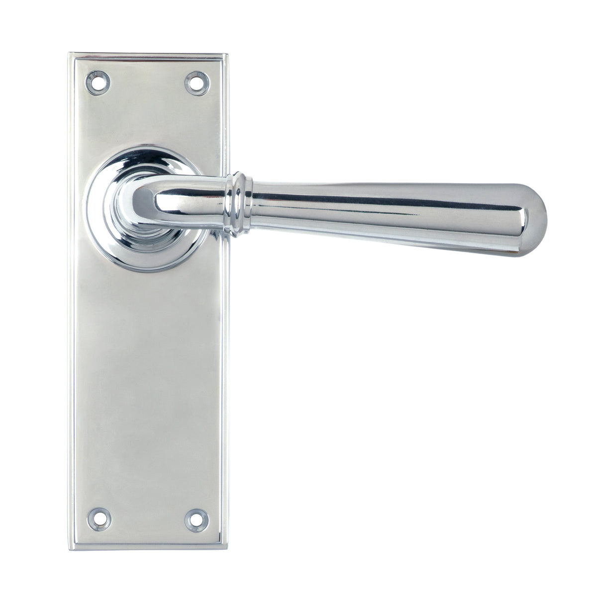 From The Anvil's Polished Chrome Newbury Lever Latch Set