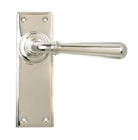 From The Anvil's Polished Nickel Newbury Lever Latch Set