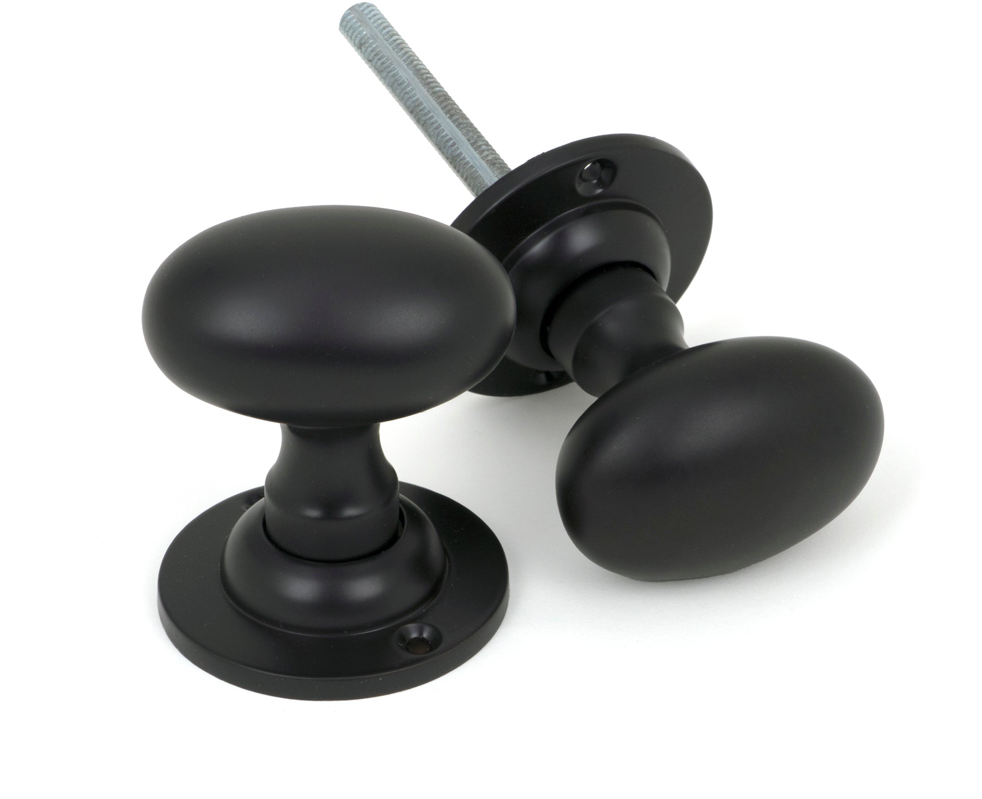 From The Anvil's Aged Bronze Oval Mortice/Rim Knob Set