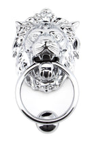 From The Anvil's Polished Chrome Lion Head Door Knocker