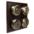 Switch to Wood's Dolly Light Switch Smooth Dome - 4 Gang Horizontal Antique Brass in Dark Oak