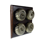 Switch to Wood's Dolly Light Switch Fluted Dome - 4 Gang Horizontal Antique Brass in Dark Oak