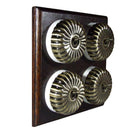 Switch to Wood's Dolly Light Switch Fluted Dome - 4 Gang Horizontal Antique Brass in Dark Oak