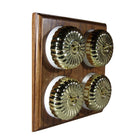 Switch to Wood's Dolly Light Switch Fluted Dome - 4 Gang Horizontal Polished Brass in Medium Oak 