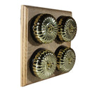 Switch to Wood's Dolly Light Switch Fluted Dome - 4 Gang Horizontal Polished Brass in Unfinished Oak